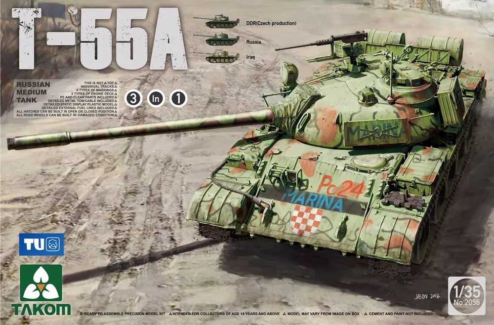 Таком 1/35 русский Средний Танк T-55 A [3 в 1]#2056