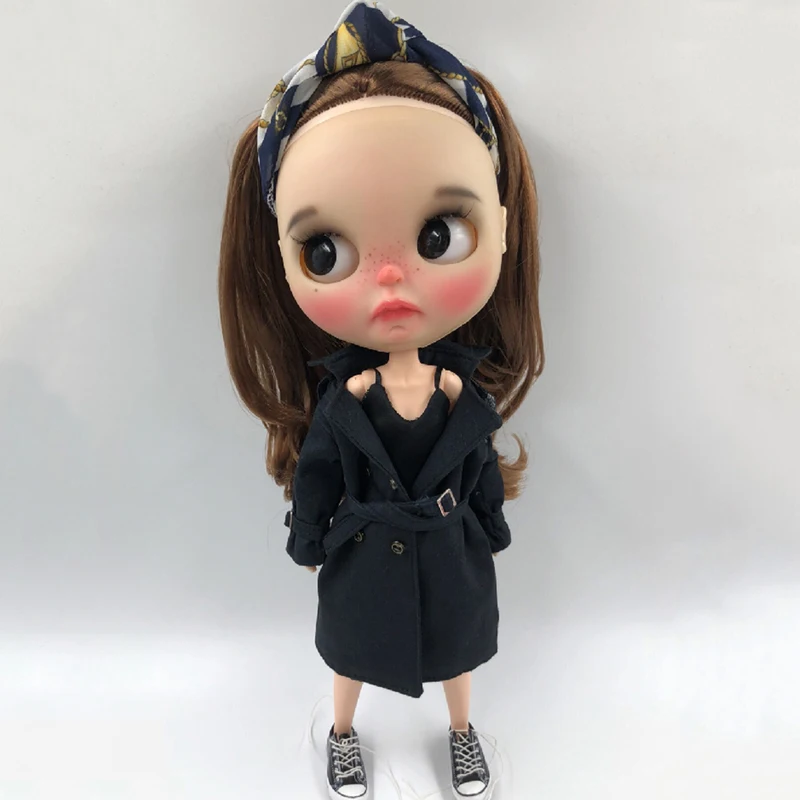 1 шт. модная длинная штормовка Blyth dolls цвета хаки для кукол Blyth Licca Azone 1/6 Аксессуары плащ-Пыльник Одежда для кукол