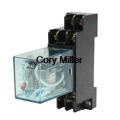 

JQX-13F DIN Rail 220/240AC Coil DPDT 8P General Purpose Power Relay w Base