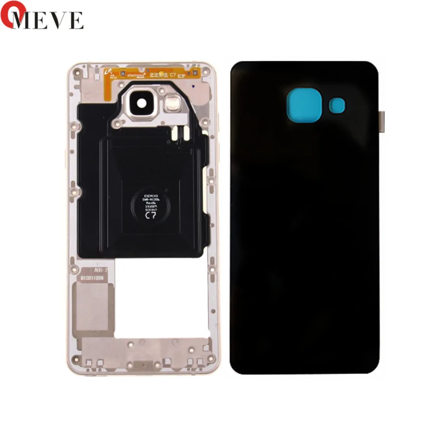 

For Samsung Galaxy A3 A5 A7 2016 A310F A510F A710F Housing Metal Middle Frame Plate +Back Glass Battery Cover