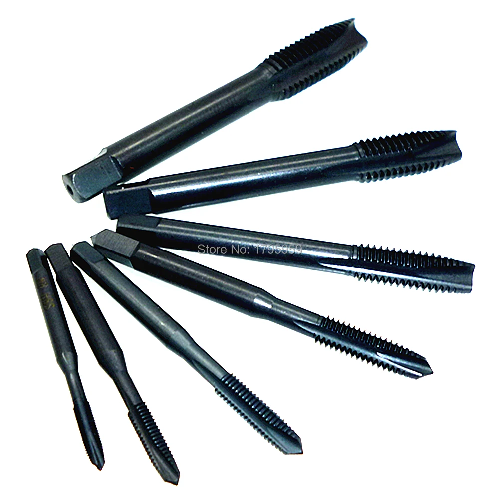 7pc Nitriding Coated HSS Straight Fluted Screw Thread Tap Set M3 M4 M5