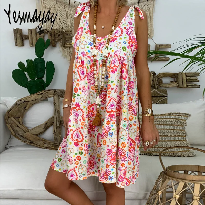 

Sleeveless Women Dress Summer Elegant Sexy Backless Women Beach Dress Plus Size 5XL Polka Dot Print Vintage Women Dresses 2019