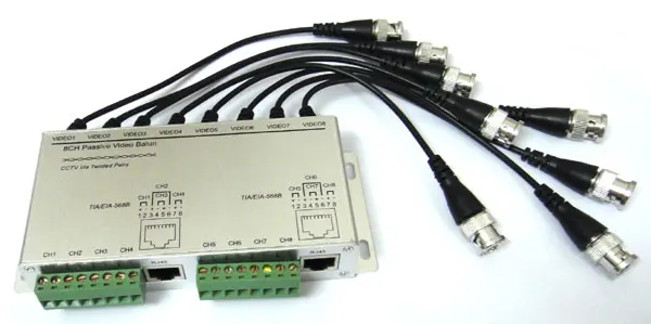 4 Channel Active Video Power Audio Balun BNC over Cat5//6 UTP for CCTV Camera DVR