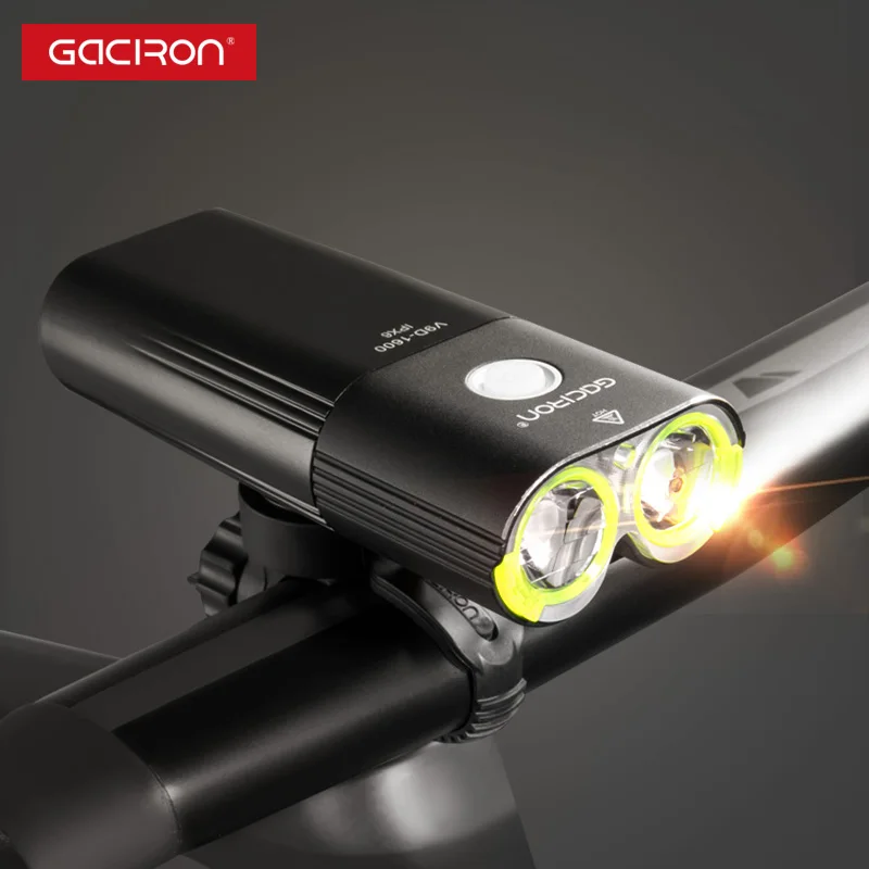 Gaciron V9D 1600 Fahrrad Front Licht Wasserdichte 1600 Lumen Wiederaufladbare 5000 mah Power Bank Taschenlampe fahrrad zubehör Günstig