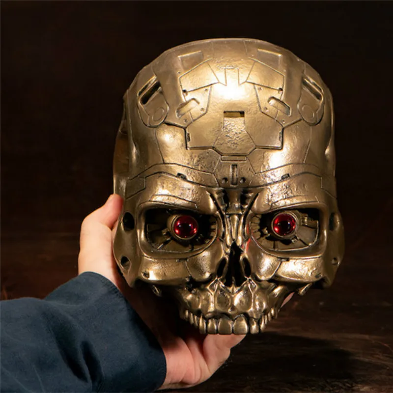 

OGRM Alloy Terminator T-800 Skull Head Theme Storage Box for Collection and Holiday Gift