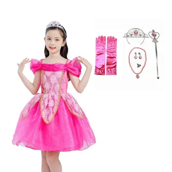 

Girls Sleeping Beauty Aurora Princess Dress Kid Cosplay Costume Outfit Children Wedding Halloween Party Ball Gown Robe Fille