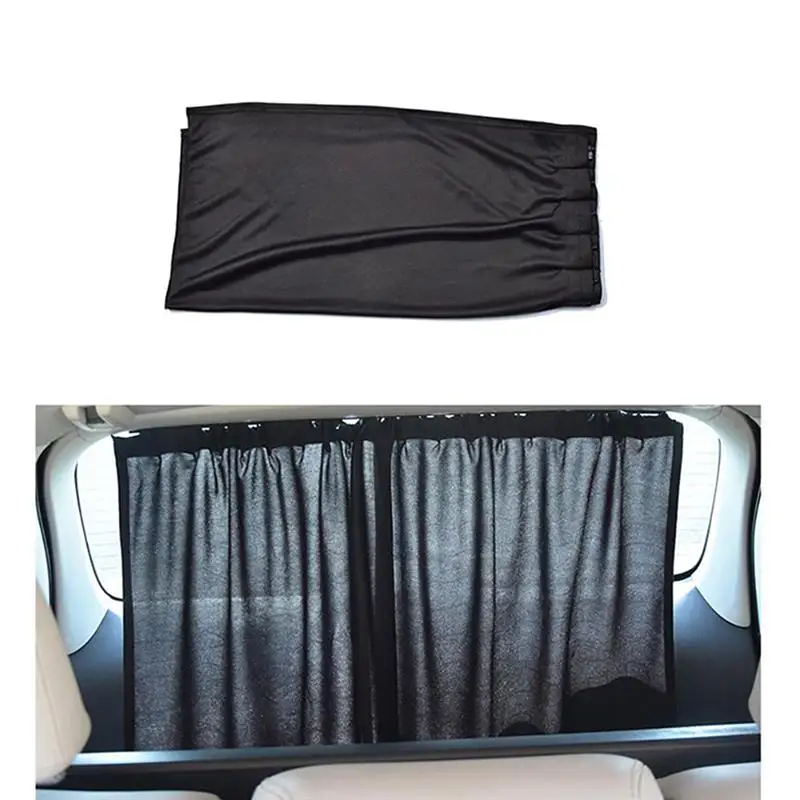 

AOZBZ 1Set Universal Car Window Curtain Sunshade Visor UV Block Black Mesh Interlock for Side Window Windshield Rear Window