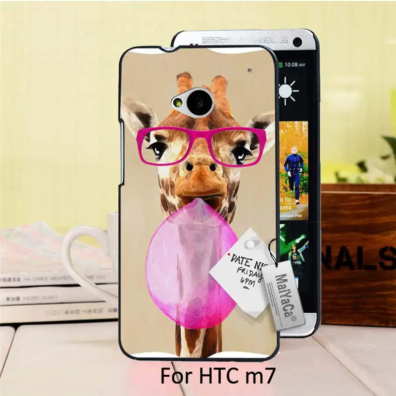 New Arrival Black Phone Ultrathin Case For HTC One m8 case paris clever giraffe with bubblegum |