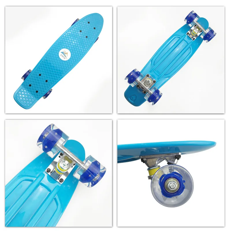Пастельный простой цвет 2" стиль скейтборд детский крейсер мини пластиковые рыбы скейт длинная доска с сияющими колесами