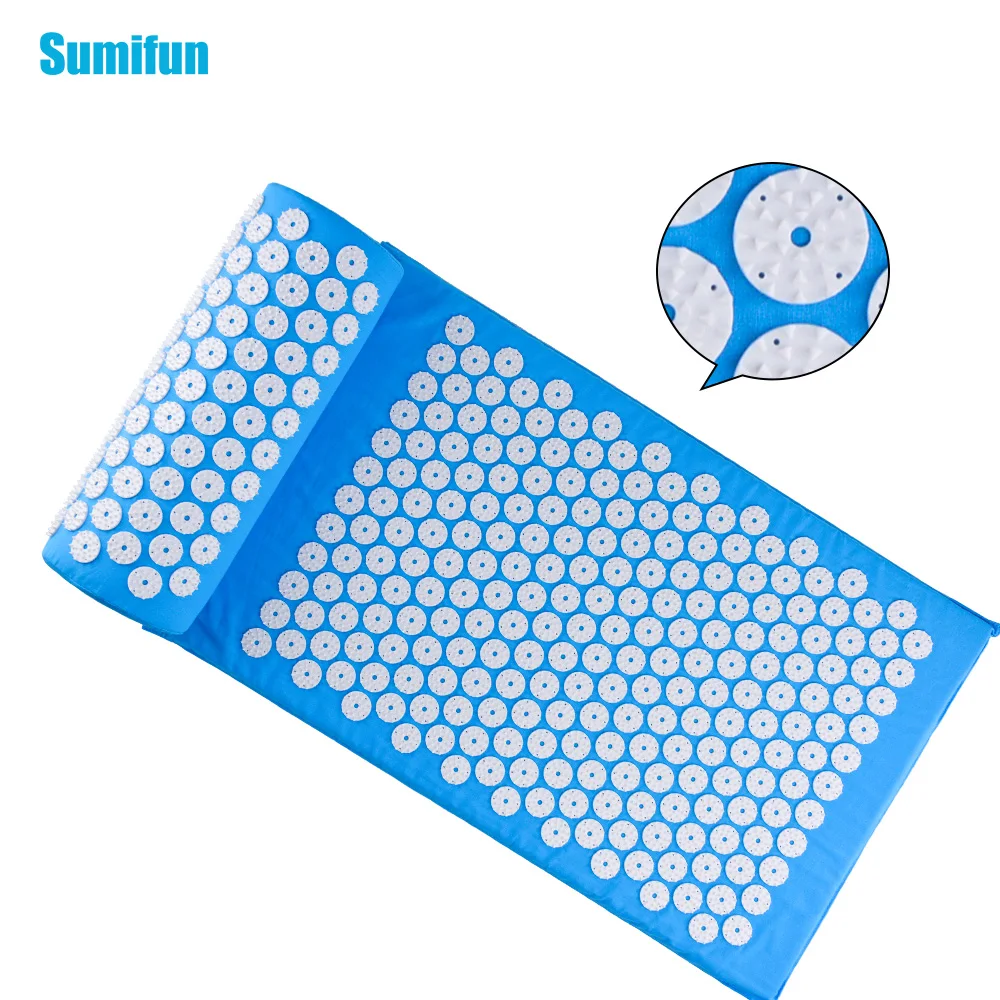 Sumifun Acupressure Mat and Pillow two in One set Body Head Back Foot