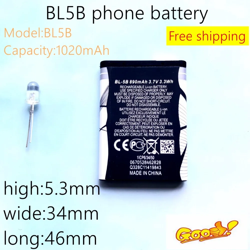 BL-5B Батарея BL 5B BL5B Замена мобильный сотовый телефон батареи для Nokia N80 N83 6120 6021 5300 5208