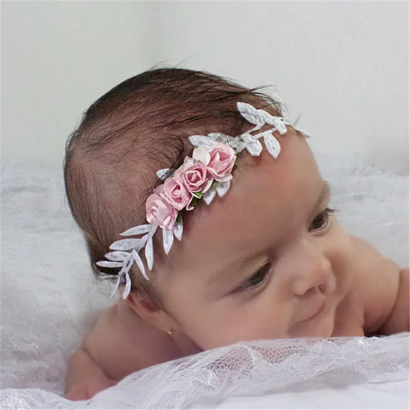 

Headband Bebe Girl Gold silver Leaves Flower Hair band Kids Children Christmas Headwear Princess Photo Props Hair Accessories