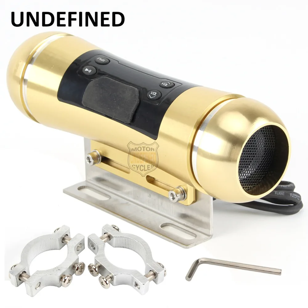 

UNDEFINED Motorcycle Bluetoot Gold Audio MP3 Radio Stereo Waterproof Sound System Amplifier Support USB TF Card AUX In FM Radi