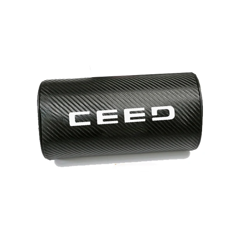 Для Kia Ceed текстура углеродного волокна искусственная кожа автомобильное сиденье подголовник Подушка подголовник подушка для шеи - Цвет: 1pcwhite