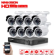 NINIVISION HD 3000TVL 8CH AHD 1080P security system CCTV 3G Wifi DVR KIT outdoor indoor 2.0mp camera video surveillance System