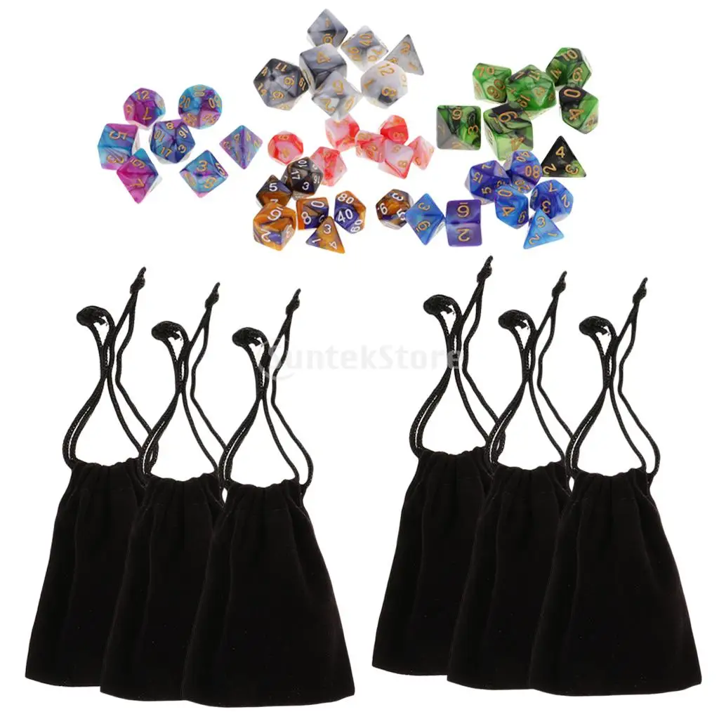 42 pieces Polyhedral Dice for Dungeons and Dragons DND D20 D12 D10 D8 D6 D4