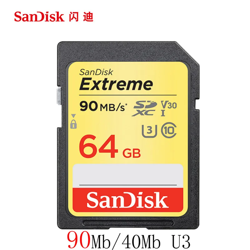 

SanDisk 90MB/S Memory Card for Camera 32GB 64GB SD Card U3 4K Flash Card for Camera SDXC SDHC with Card Reader for PC Phone