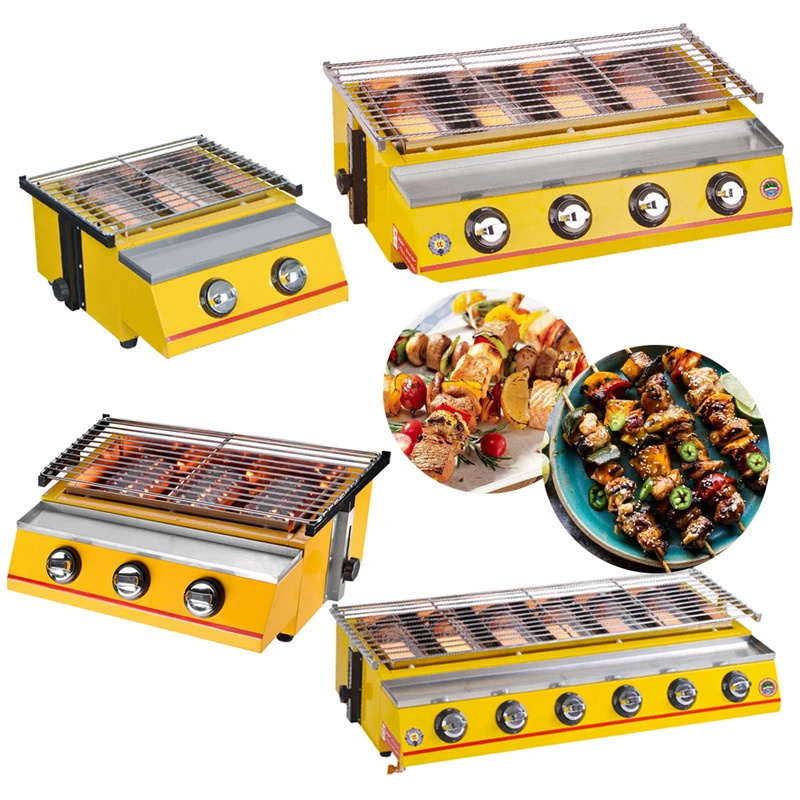 Gas Grill Protable LPG Gas BBQ Grill Stainless Seel BBQ Grill Smokeless Multifunction Outdoor Picnic BBQ Grill BBQ Tool