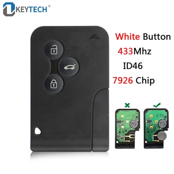 

OkeyTech Smart Remote Key 3 Button 433Mhz ID46 PCF7926 Chip With Emergency Insert Blade For Renault Megane Scenic 2003-2008 Card
