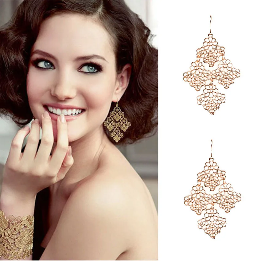 VIMARO Elegant Geometric Earrings Drop Dangle Earrings Long Earrings For Women Gold Brincos