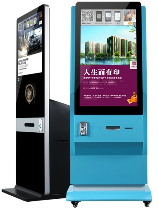 

42 inch 46 Inch Shopping Mall,Lobby Digital photo booth printer kiosk with wheels and easy to move