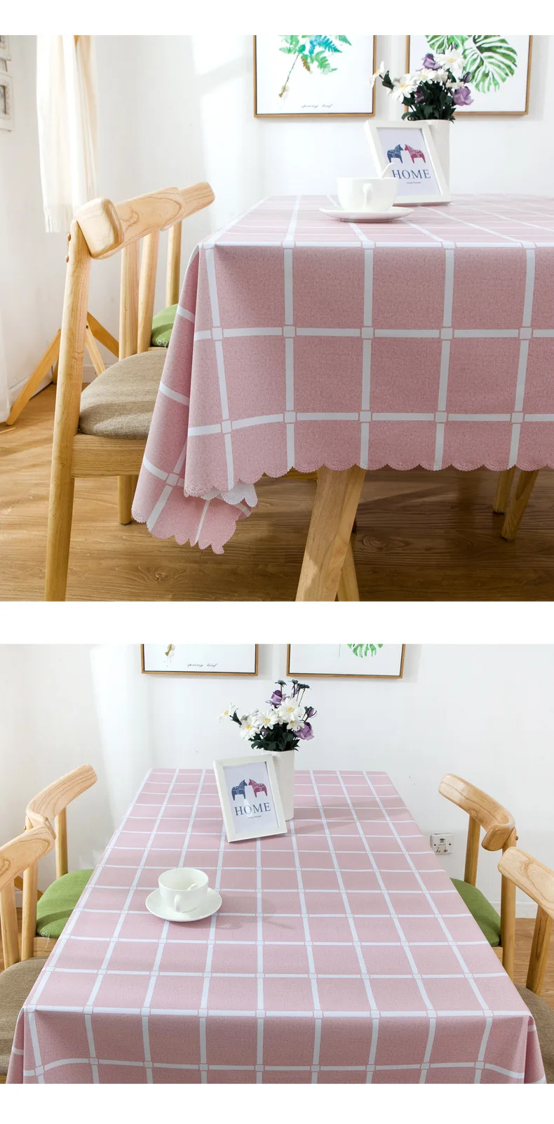 5 цветов, Клетчатый ПВХ покрытие для стола, защитный коврик для стола, милый розовый водонепроницаемый Обеденный Скатерть, высокое качество, кофейная пластиковая скатерть