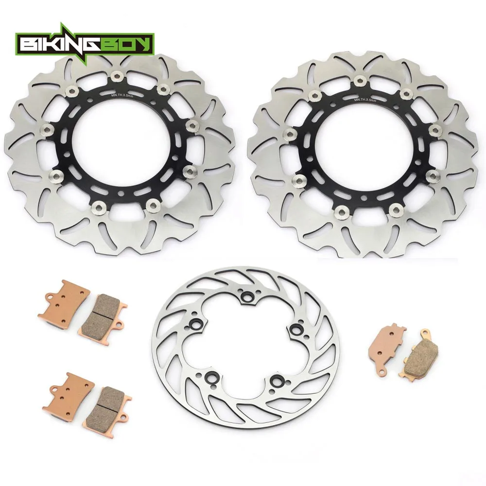 BIKINGBOY для Yamaha YZF R6 2005 2006 2007 2008 2009 2010 2011 2012 2013 спереди и сзади тормозные диски роторы колодки - Цвет: Black ZG