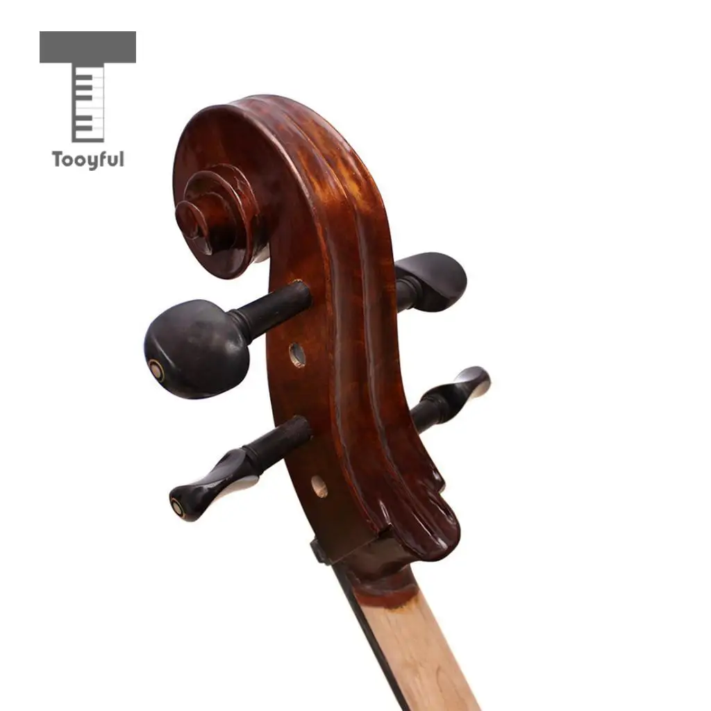 Tooyful Exquisite 4 Pieces Ebony Cello Tuning Pegs Tuners Machine Heads for 3/4 4/4 Cello Replacement Parts