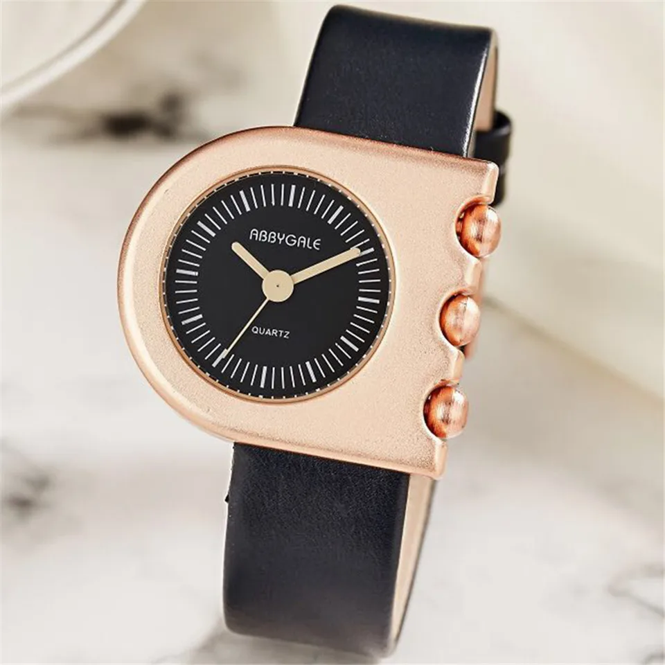 Unique Women Watches Irregular Creative Dial Fashion Simple Ladies Watch Black Gold Clock Girls Wristwatch Drop Shipping Gift Women S Watches Aliexpress