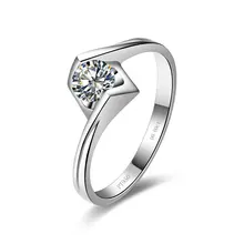 Проверенный на подлинность 18 карат белое золото 0.6CT муасаниты обручальное кольцо лучшие ювелирные изделия подарок на день матери отличное качество