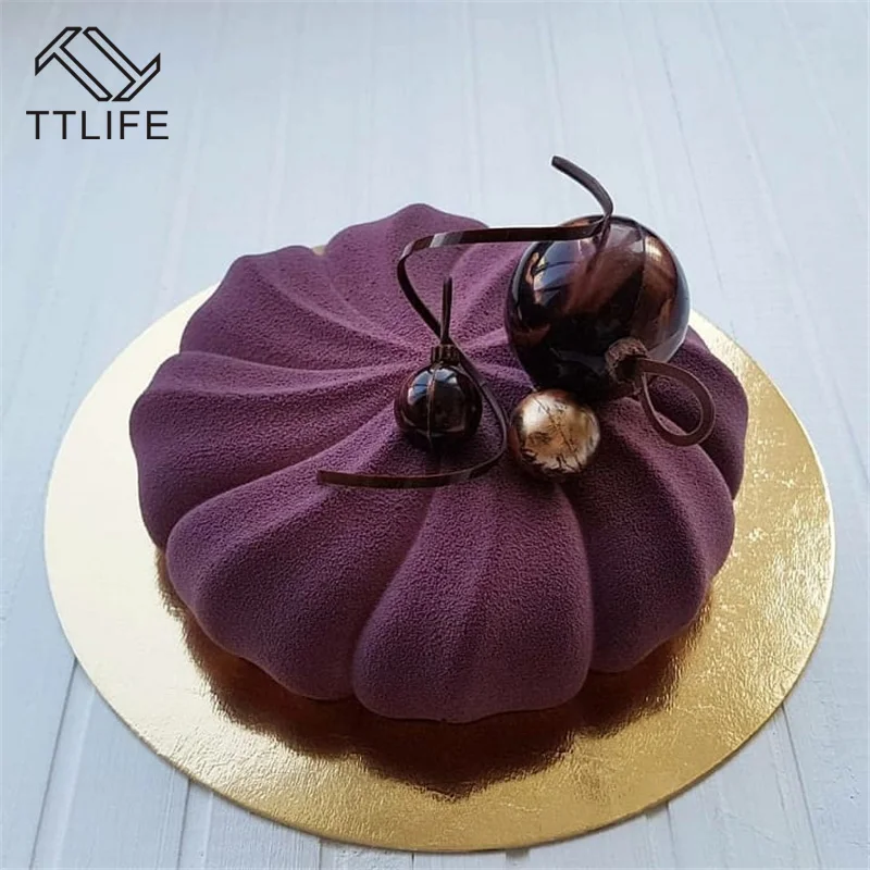 

TTLIFE Pumpkin Shaped Silicone Cake Mold Ice Cream Pudding Chocolate Mousse Tray Confectionery Pastry Pan Dessert Bakeware