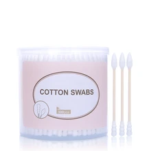 300 шт./кор. одноразовые ватные тампоны, инструмент для макияжа, высокое качество двойной головкой косметические ватные палочки для чистки ушей острым ватные тампоны