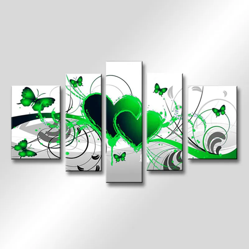 

Wall Decor 5 Panel Paintings Hand Painted Canvas Modern Home Art Picture Abstract Floral Oil Painting Graffiti Flower Wallpaper