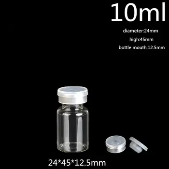 

Free Shipping 2000Pcs/lot diameter 24mm 10ml Clear Injection Glass Vial With Flip Off Cap, 1/3oz Glass Bottles