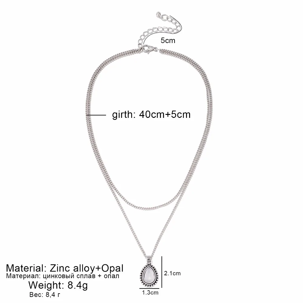 FAMSHIN модное многослойное винтажное серебряное ожерелье с подвеской в стиле бохо, ювелирные изделия для женщин и девушек, ювелирные изделия, подарки