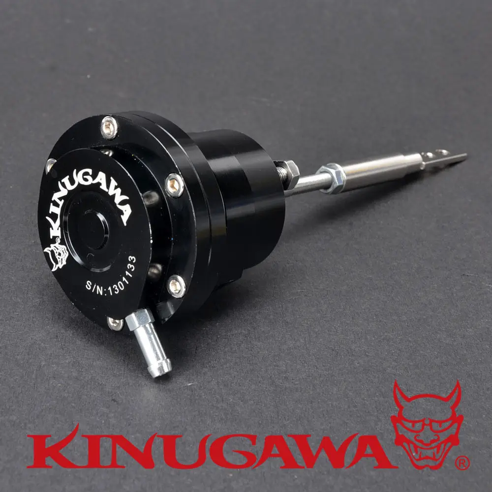 

Kinugawa Adjustable Turbo Wastegate Actuator 110~140mm Rod Length 0.3 bar / 4.41 Psi