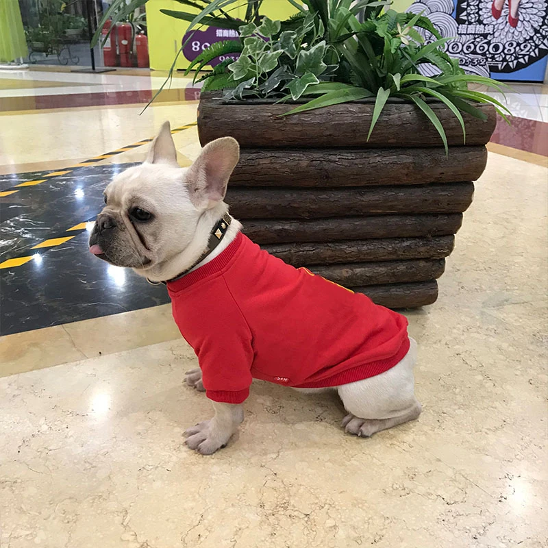 Весенне-летний свитер для собаки, хлопковая одежда для собак, мягкая дышащая одежда для кошек, маленьких собак PC0975 - Цвет: Red