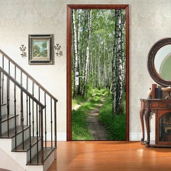 

Creative 3D Forest Path Door Sticker DIY Mural Selfadhesive Wallpaper Removable Waterproof Poster Stickers Home Decor Decals