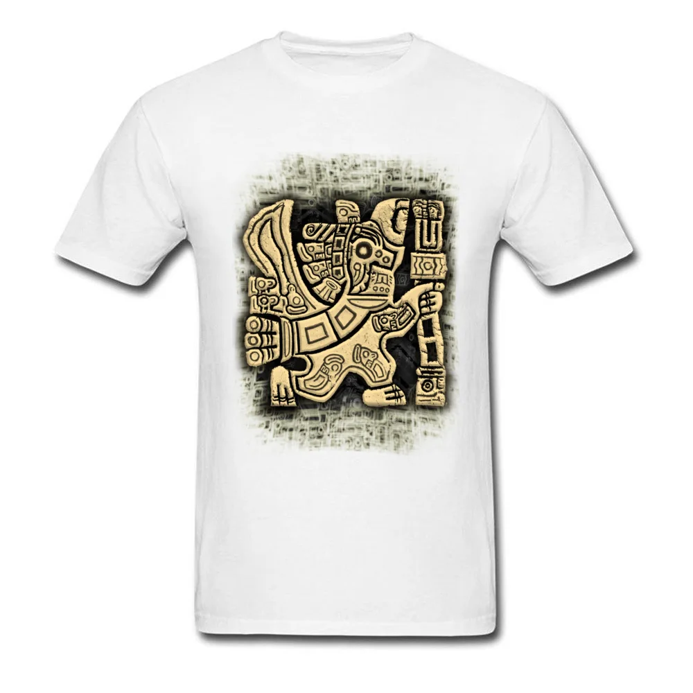 Family Aztec Eagle Warrior Crazy T Shirts Crew Neck Cotton Men Tops Shirts Short Sleeve Summer Fall Crazy Sweatshirts Aztec Eagle Warrior white