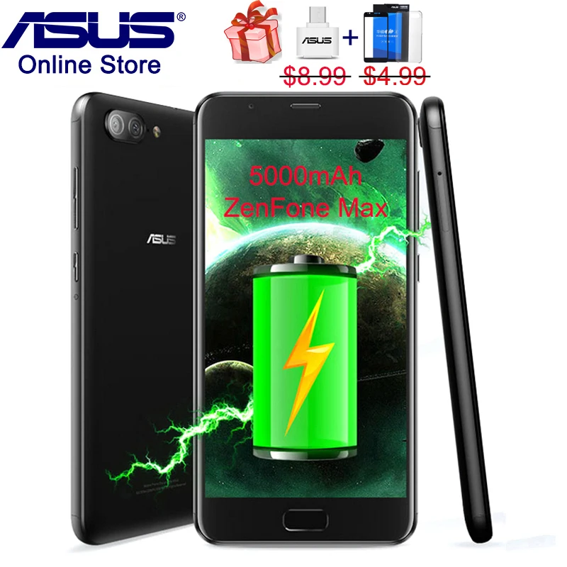 ASUS ZenFone 4 Max Plus 5000 мАч большой аккумулятор 5 дюймов смартфон Восьмиядерный ZC550TL X015D 32