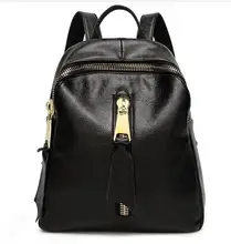 Frauen Aus Echtem Rindsleder Rucksack Schultasche mit reißverschluss tasche 2016 neue design, echtes Leder Schulter Dame tasche,