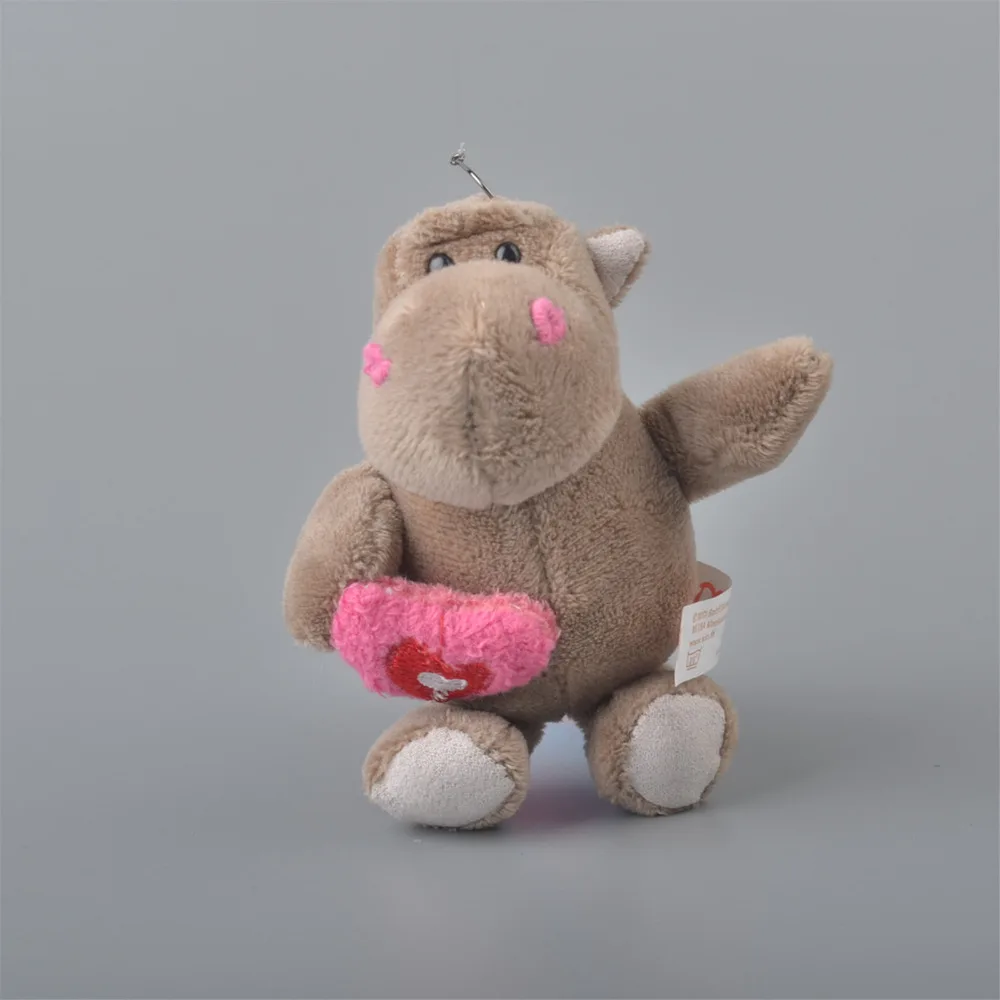 Brown HippoPendant Stuffed Plush Keyring, 5 Pcs Key holder / Keychain