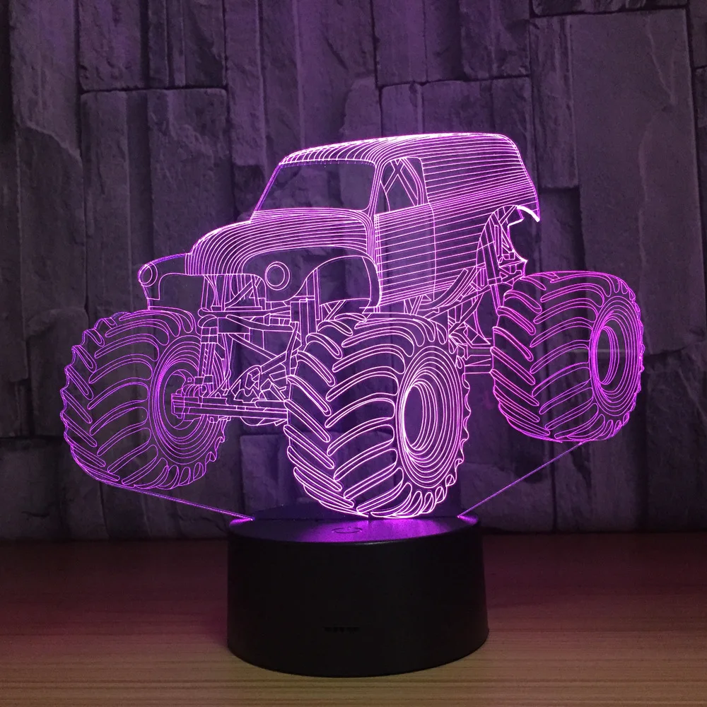 Günstig 2018 Fashion Truck Auto 3D Led leuchten LED Sensor Tisch Lampe LED 3D USB Lampe als Home Kunst Dekorationen Neue jahr Jungen Geschenk