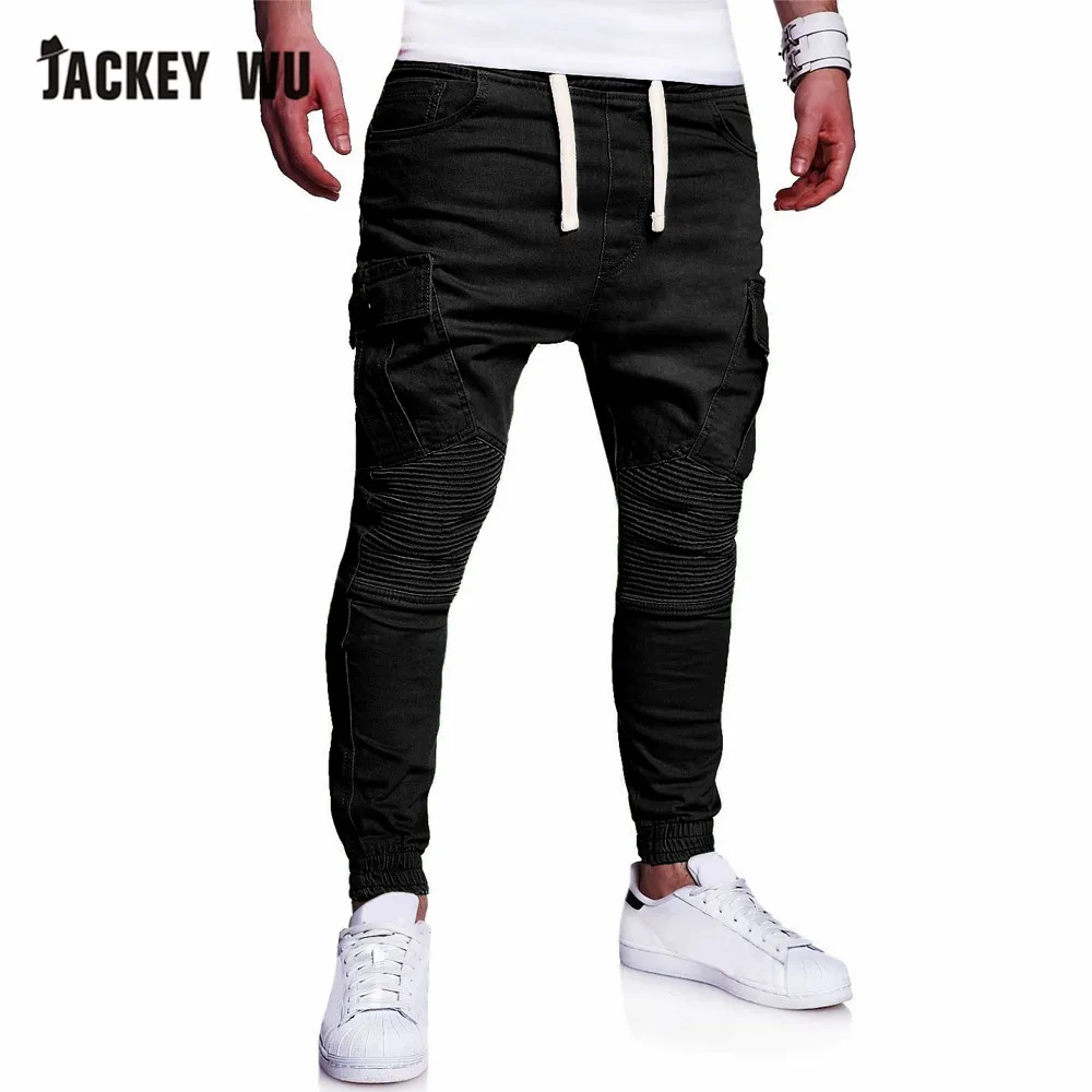 Бренд JACKEYWU, мужские брюки,, модные, с эластичной резинкой на талии, для бега, мужские, повседневные, цвета хаки, одноцветные, в стиле хип-хоп, уличная одежда
