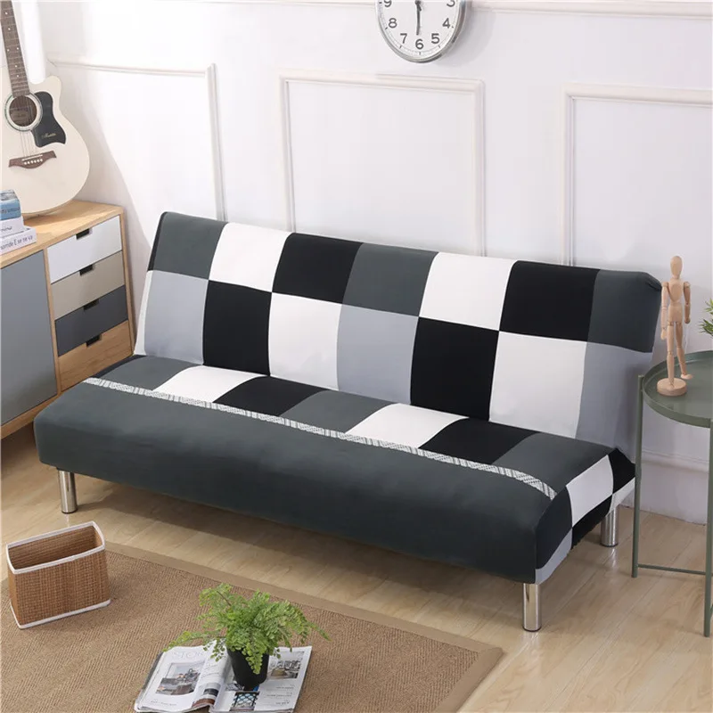 

Slipcovers Folding Armless sofa Cover Plaid sofa towel tight wrap all-inclusive slip-resistant elastic Office Sofa Bed Cover2019