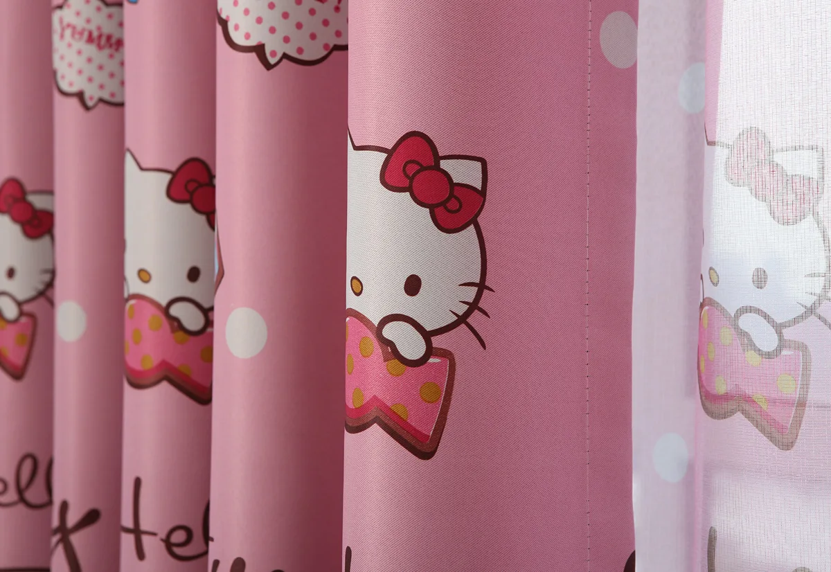 Abbiemao детская Розовая Занавеска с рисунком из мультфильма Hello Kitty занавеска