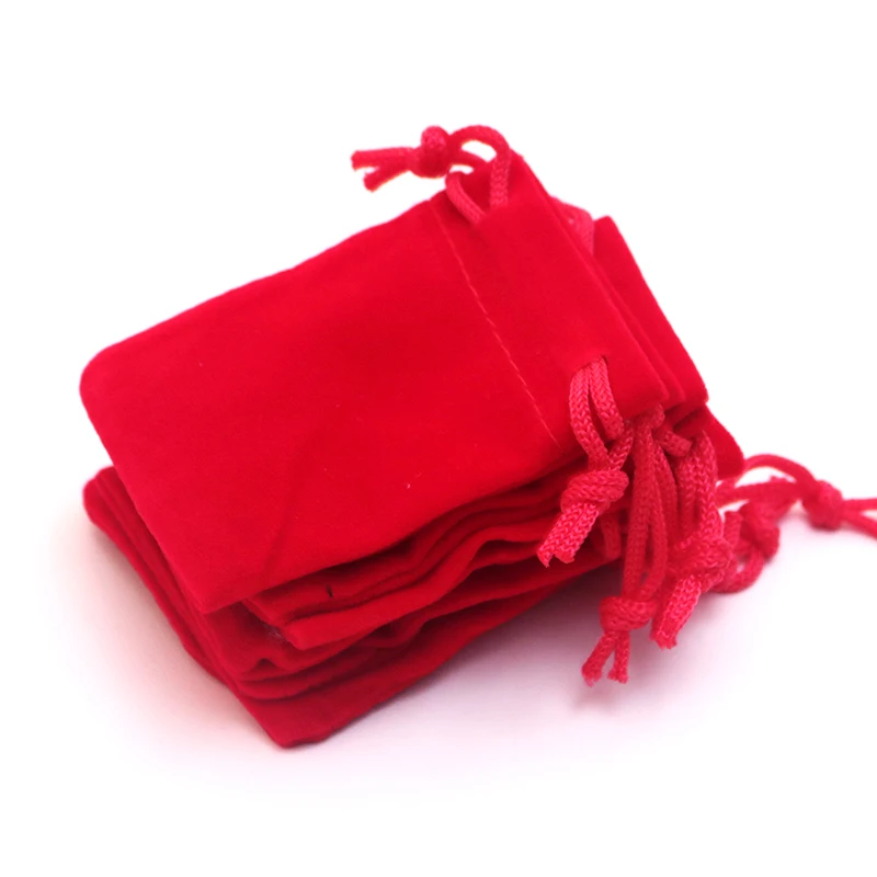 10Pcs/Lot Red Velvet Drawstring Jewellery Gift Bags Pouches HOT 3.1x3.9
