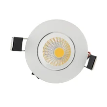 Высокая яркость COB led светильник лампа 3 Вт белый корпус AC110~ 220 В прожектор потолочный теплый/холодный белый