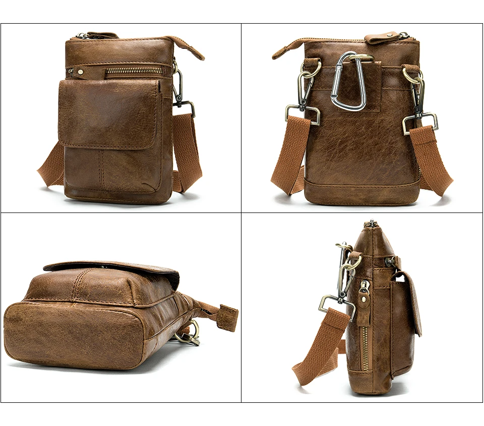 23 Shoulder Bag Leather Men's Bag Phone Belt Bag Men Pouch Male Small Crossbody Bags for Men Leather Genuine Messenger Bags