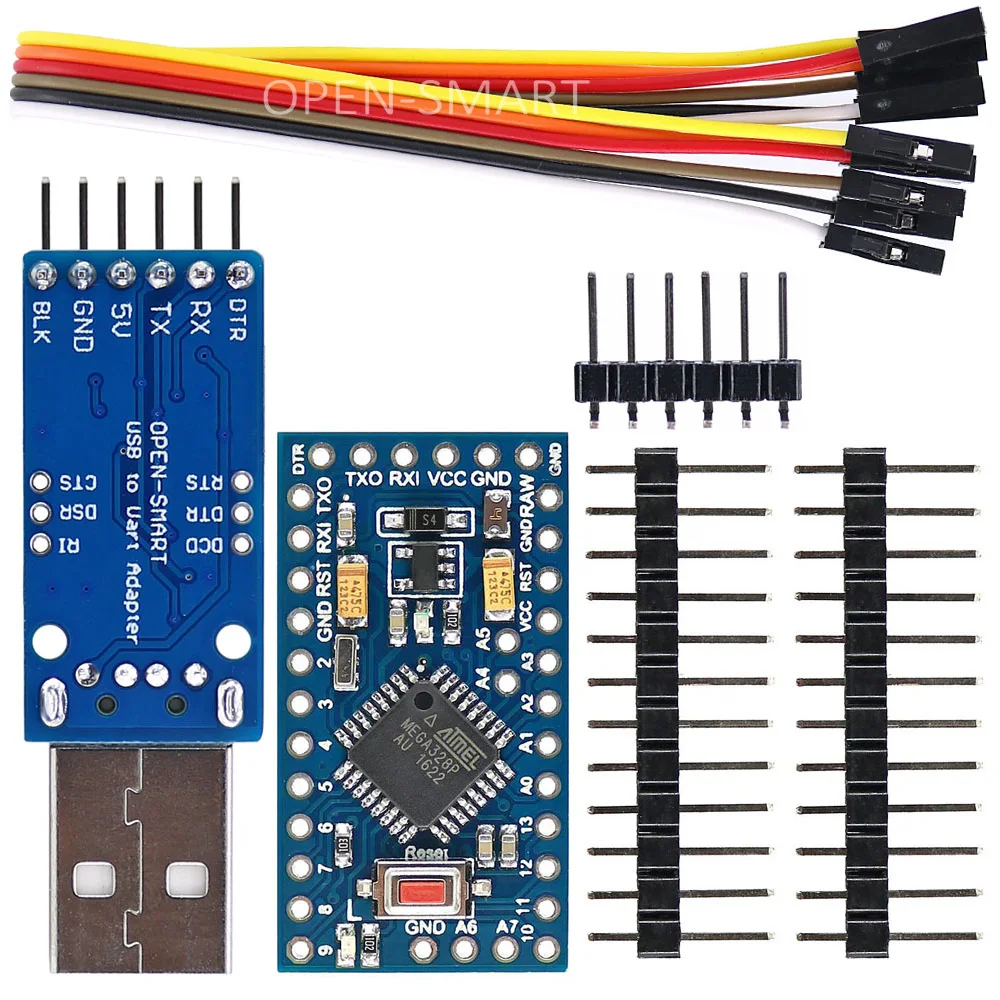 Улучшенная Pro Mini ATmega328P 5 В/16 МГц плата+ CH340 USB для ttl программист CH340G модуль для Arduino